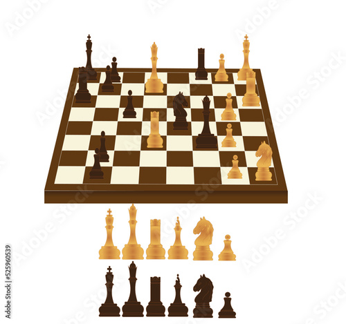 chess board with chess pieces