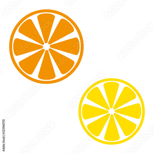 Sliced lemon in flat style. Vector illustration. stock image. 