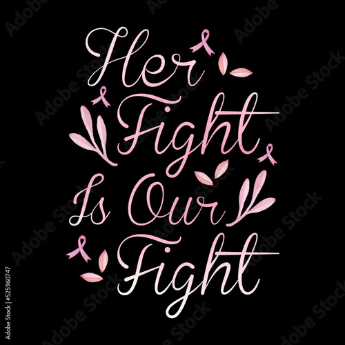 Breast Cancer Awareness Lettering  T-shirt Design With Pink Ribbon Best for Print Design Like T-shirt, Mug, Frame and Other