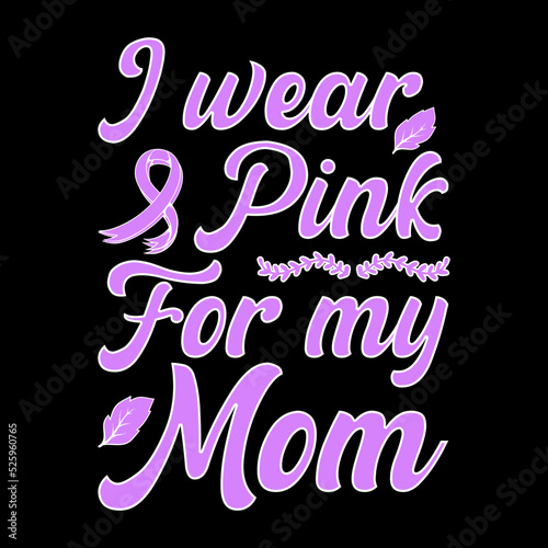 Breast Cancer Awareness Lettering  T-shirt Design With Pink Ribbon Best for Print Design Like T-shirt, Mug, Frame and Other