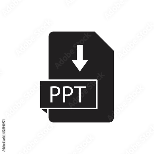 Digital presentation document - PPT file type icon, isolated on white background. vector illustration
