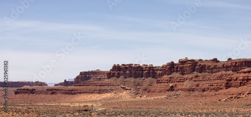 American Landscape in the Desert with Red Rock Mountain Formations. Utah  United States of America.