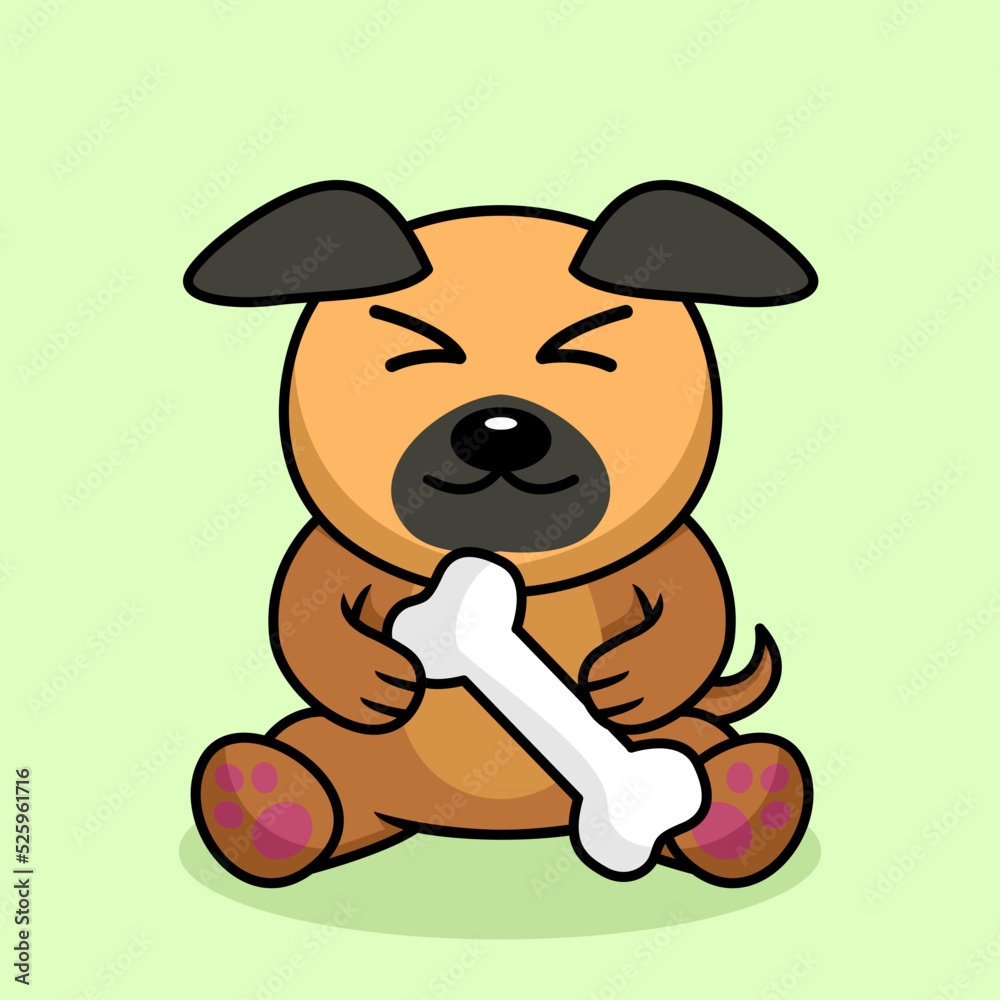 Vector premium illustration of cute dog carrying a bone Vector premium illustration of cute dog carrying a bone