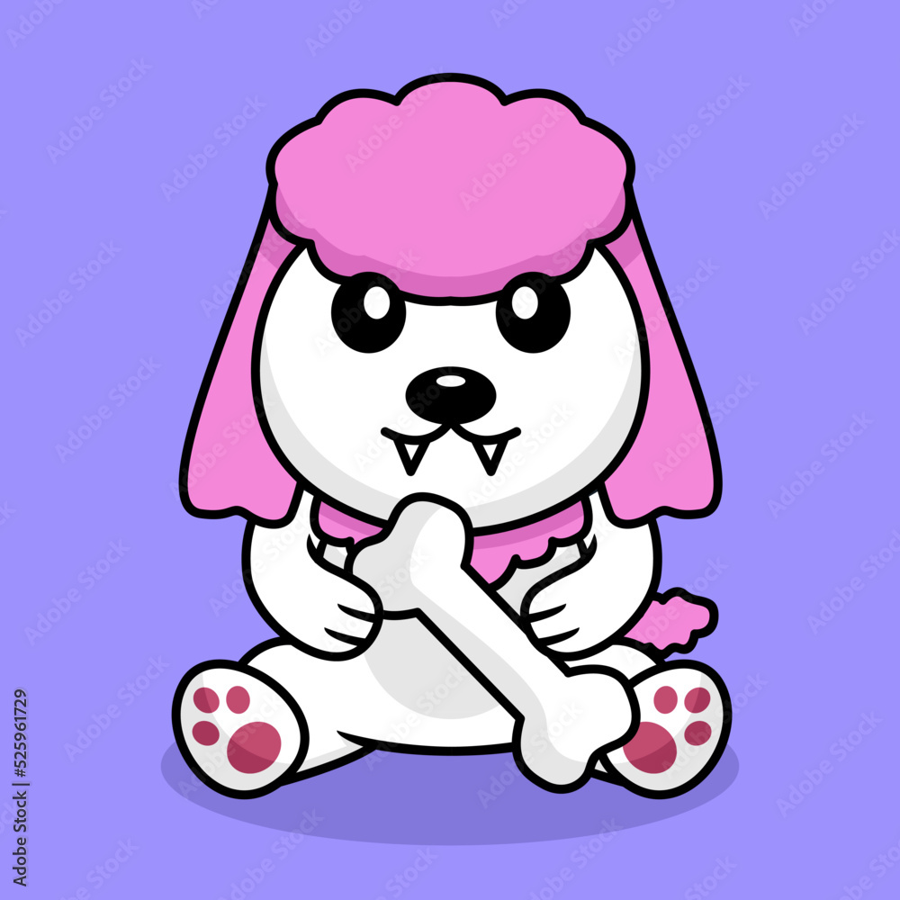 Vector premium illustration of cute dog carrying a bone Vector premium illustration of cute dog carrying a bone