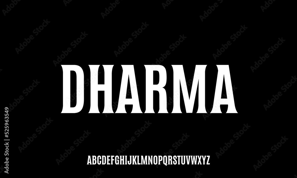 Dharma, luxury elegant and glamour font style, vector illustration. Dharma, luxury elegant and glamour font style, vector illustration.