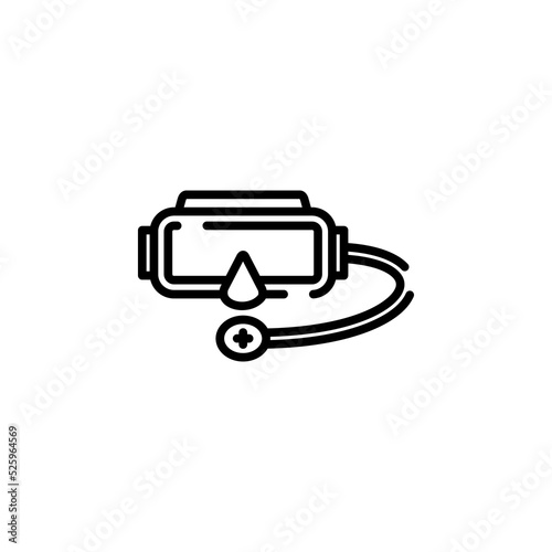 Diving Mask, Snorkel, Swimwear, Snorkelling Dotted Line Icon Vector Illustration Logo Template. Suitable For Many Purposes.