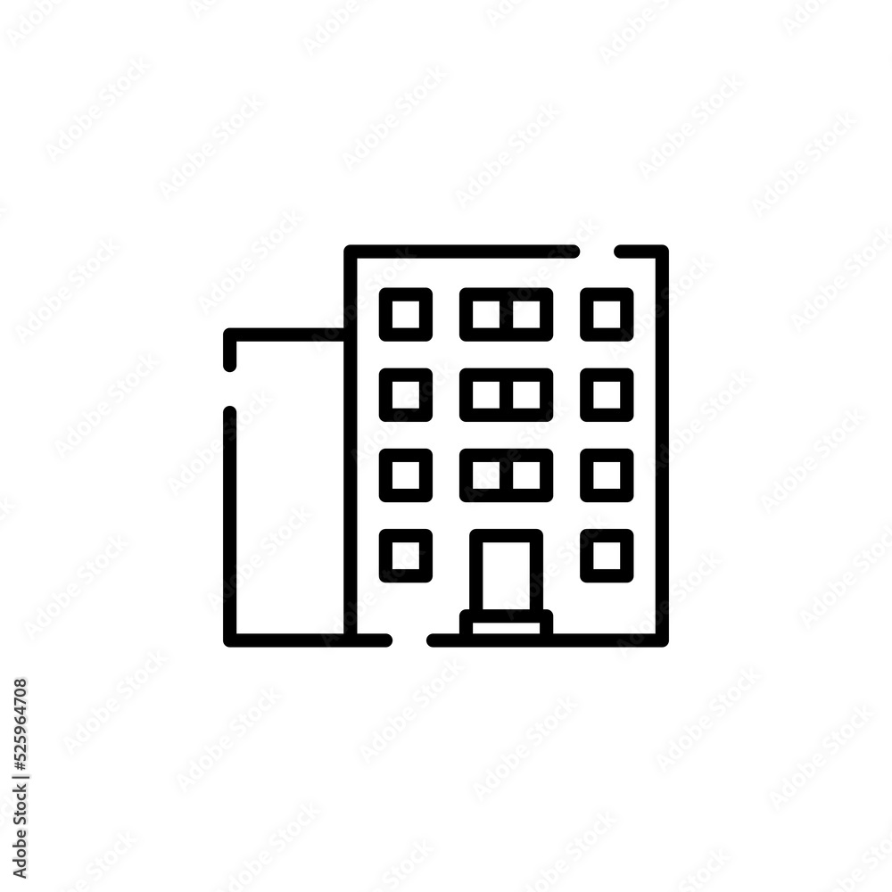 Hotel, Apartment, Townhouse, Residential Dotted Line Icon Vector Illustration Logo Template. Suitable For Many Purposes. Hotel, Apartment, Townhouse, Residential Dotted Line Icon Vector Illustration Logo Template. Suitable For Many Purposes.