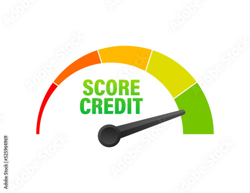 Credit score scale showing good value. Vector illustration.