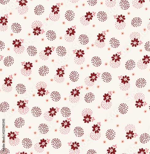 tiny floral and dots pattern for decoration and textiles. small motif for decoration and clothing fabrics