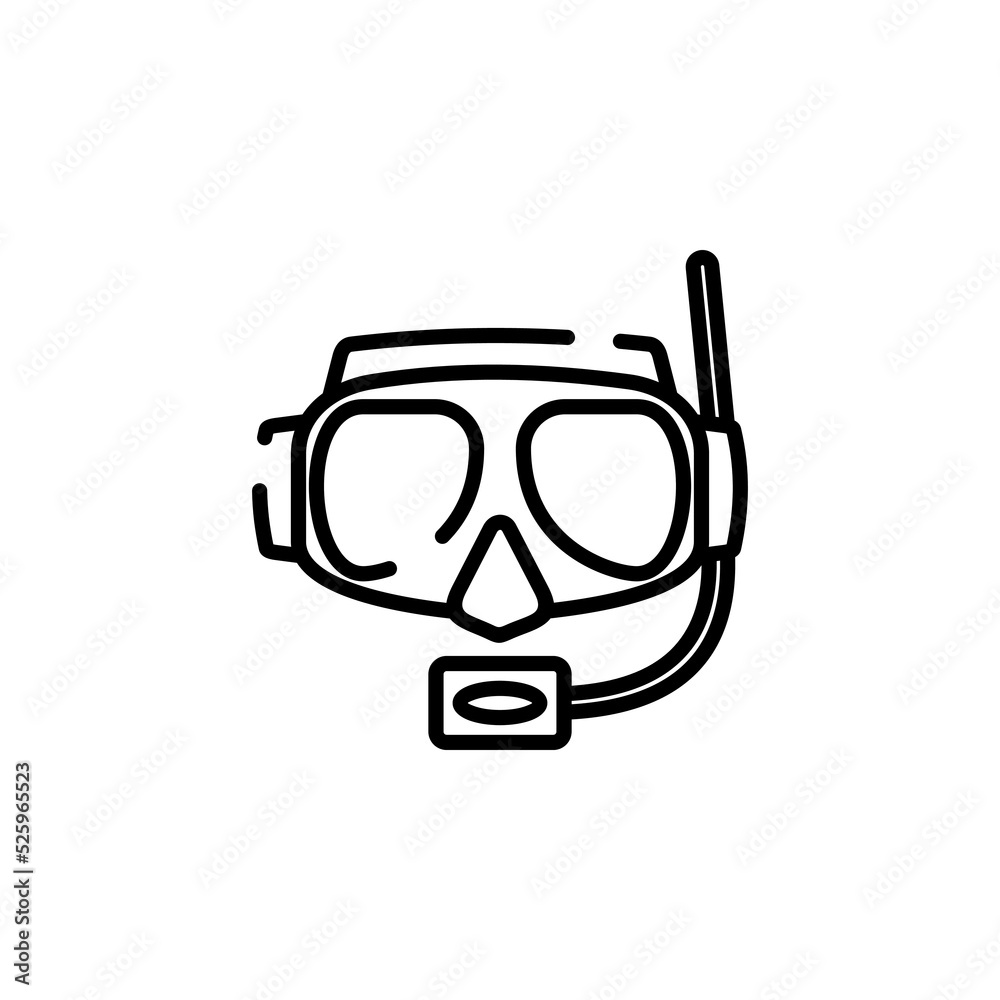 Diving Mask, Snorkel, Swimwear, Snorkelling Dotted Line Icon Vector Illustration Logo Template. Suitable For Many Purposes. Diving Mask, Snorkel, Swimwear, Snorkelling Dotted Line Icon Vector Illustration Logo Template. Suitable For Many Purposes.