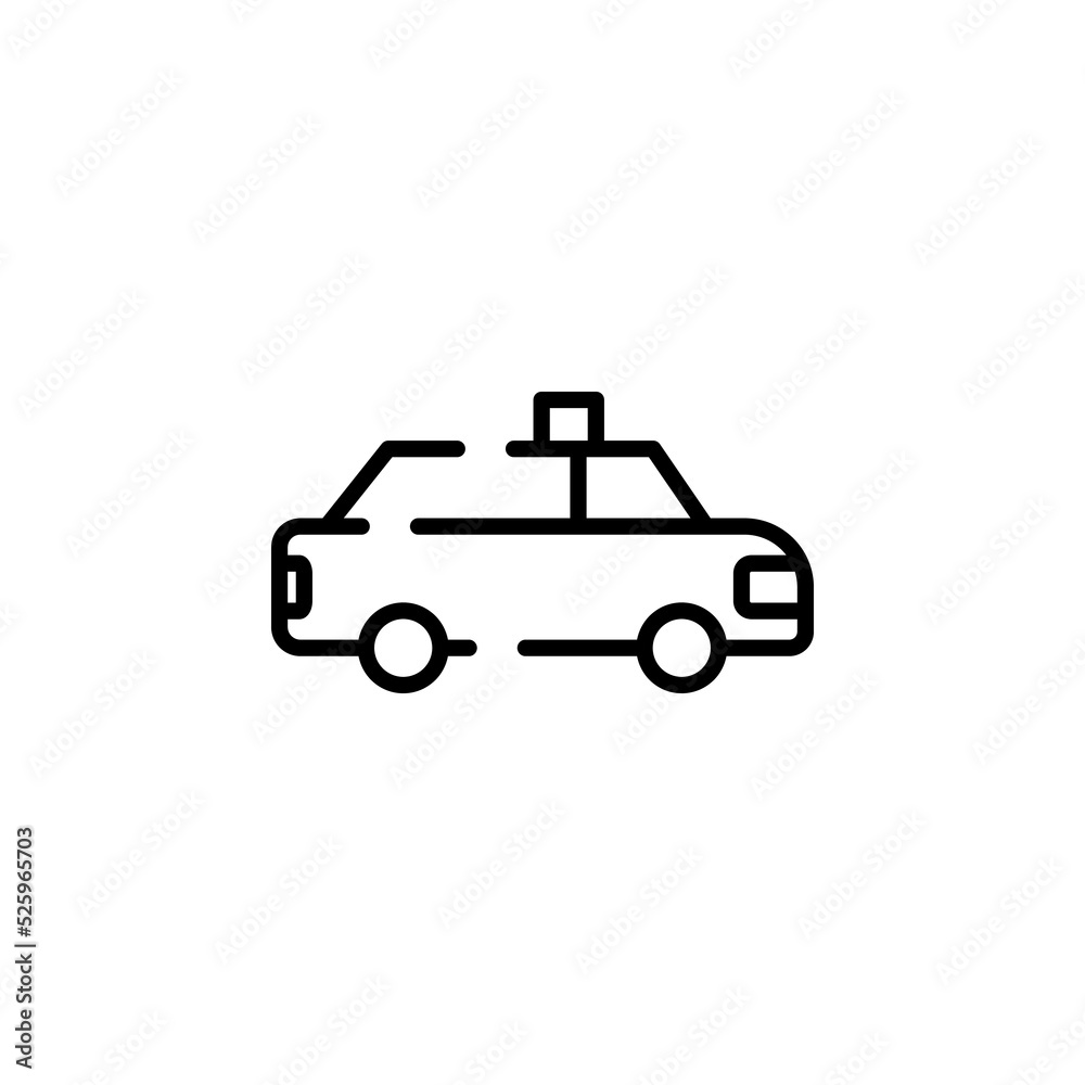 Cab, Taxi, Travel, Transportation Dotted Line Icon Vector Illustration Logo Template. Suitable For Many Purposes.