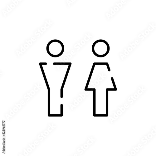 Gender, Sign, Male, Female, Straight Dotted Line Icon Vector Illustration Logo Template. Suitable For Many Purposes.