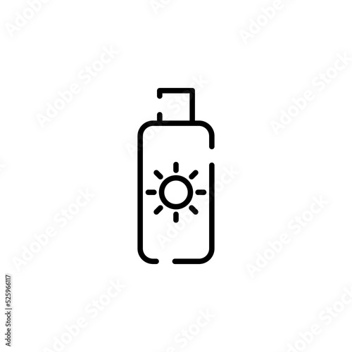 Sunblock, Sunscreen, Lotion, Summer Dotted Line Icon Vector Illustration Logo Template. Suitable For Many Purposes.