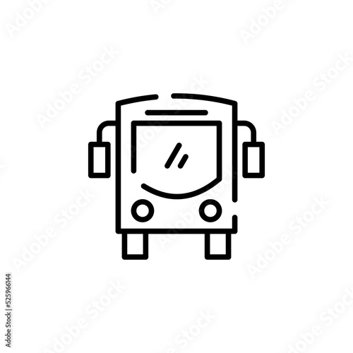 Bus, Autobus, Public, Transportation Dotted Line Icon Vector Illustration Logo Template. Suitable For Many Purposes.