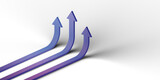 3D Rendered business arrow up direction concept to success target. Finance growth vision stretching rising up. Return on investment ROI. chart salary increase profit background for banner or website
