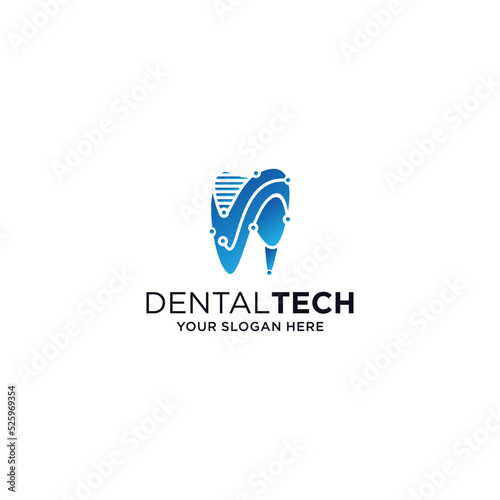 Dental tech logo icon vector image