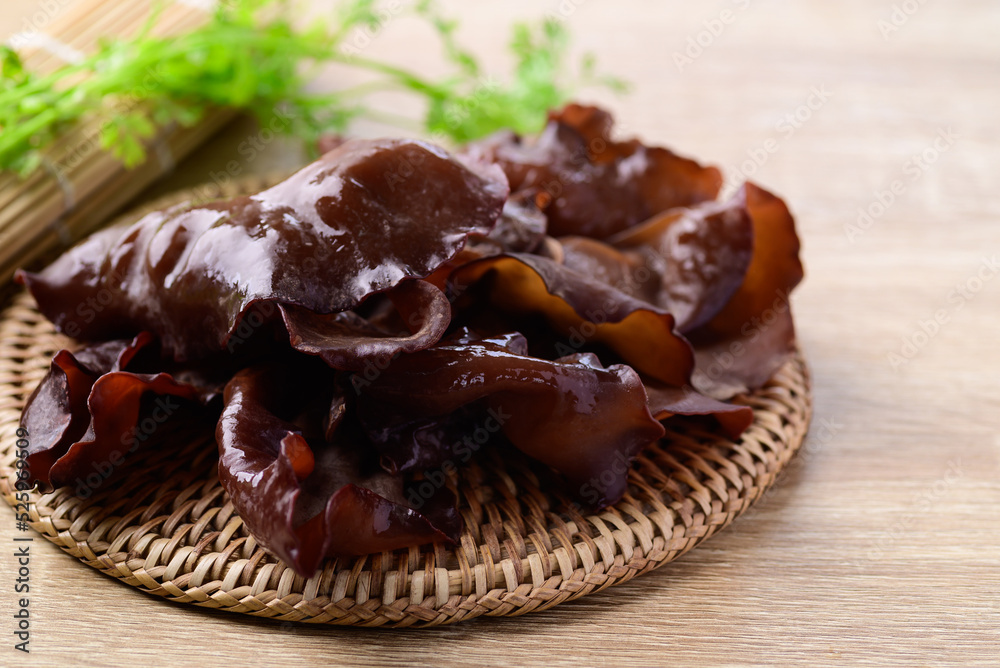 Black jelly mushroom or wood ear mushroom, Asian edible mushroom Stock Photo Adobe Stock