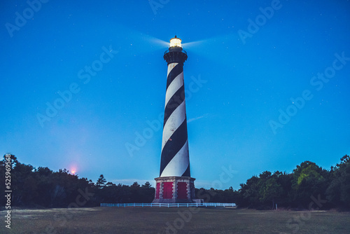 Fototapeta Cape Hatteras Lighthouse on Hatteras Island in the Outer Banks in the town of Buxton, North Carolina