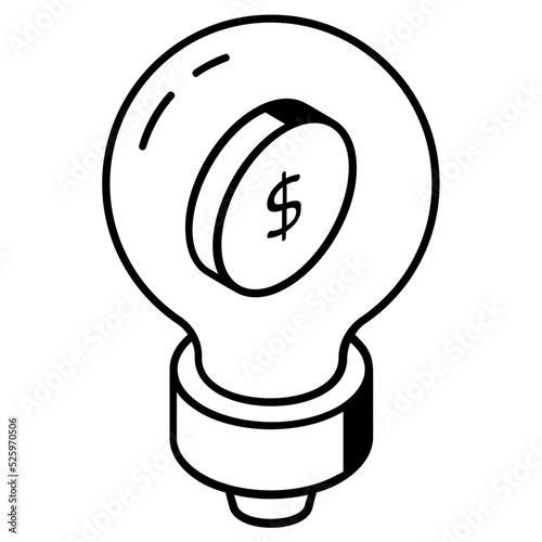 Trendy fintech innovation line icon