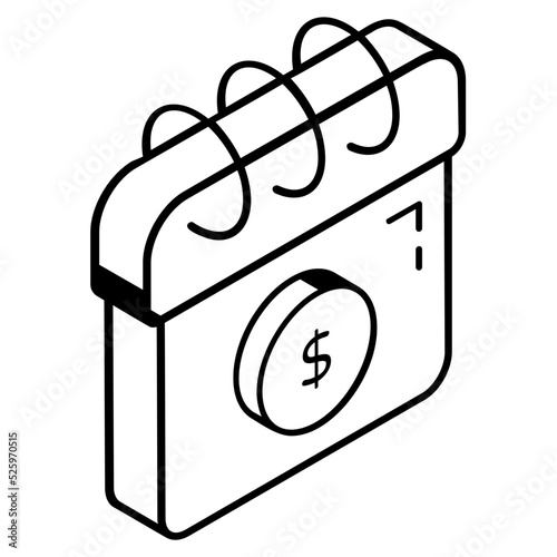 A fiscal year line icon download
