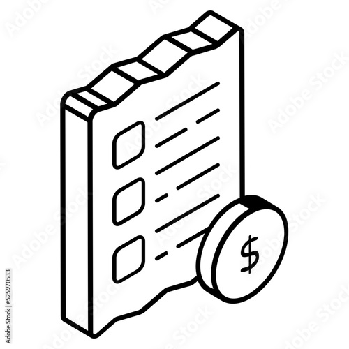 A ledger editable isometric icon