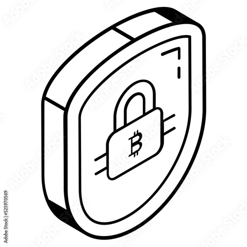 An icon of cryptography line design 