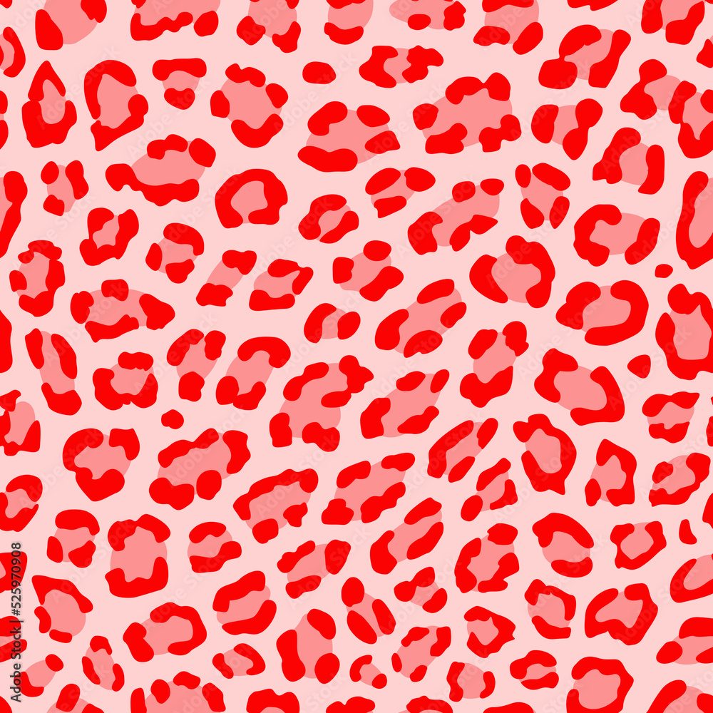 animal print.  leopard spots seamless pattern. red animal pattern. good for fabric, wallpaper, dress, fashion, backdrop.