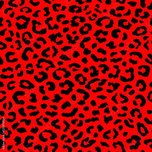 animal print. red leopard seamless pattern. leopard spots background. good for fabric, wallpaper, fashion, summer dress, background.