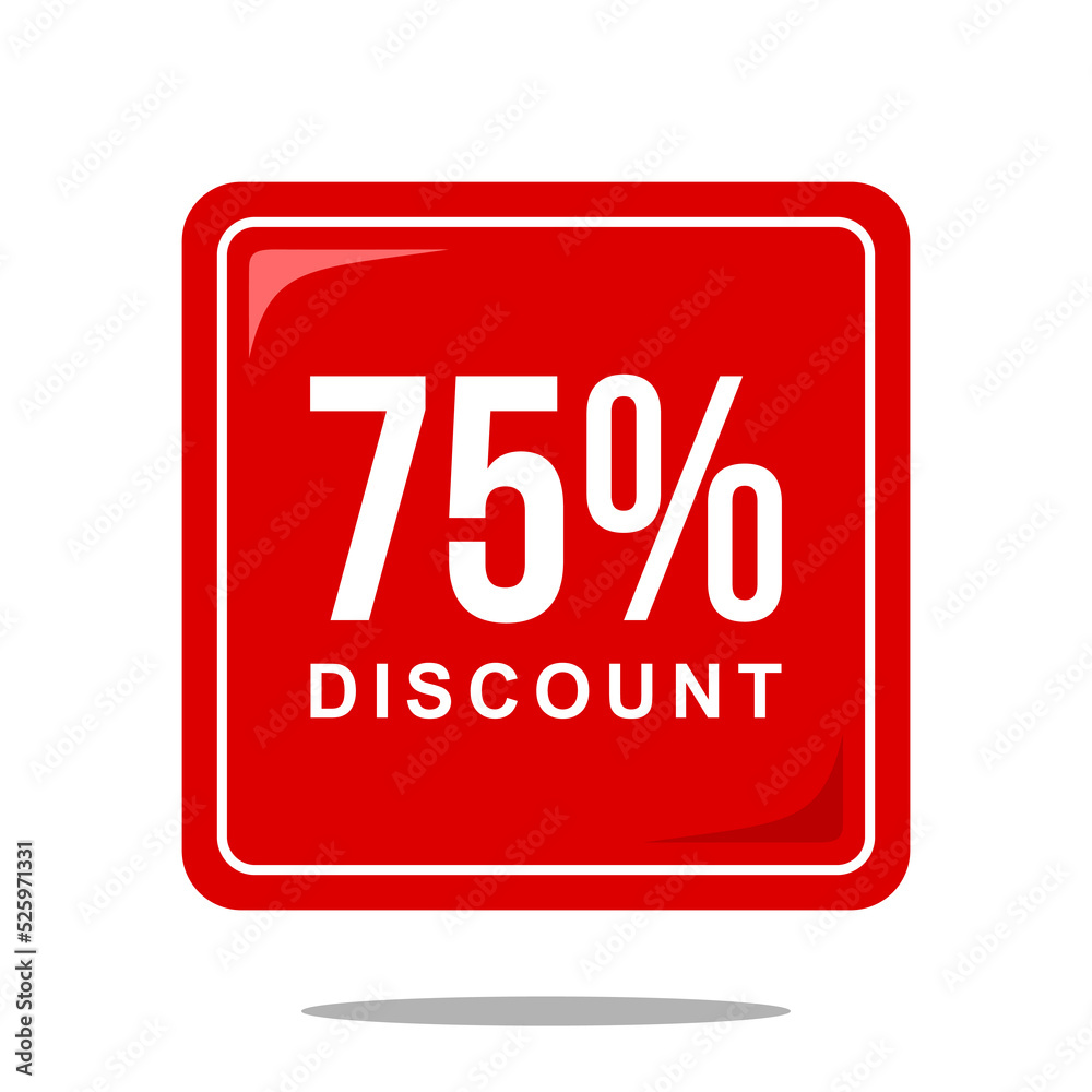 75% discount offer price sign, special offer symbol. Discount tag badge perfect design for shop and sale banners 75% discount offer price sign, special offer symbol. Discount tag badge perfect design for shop and sale banners