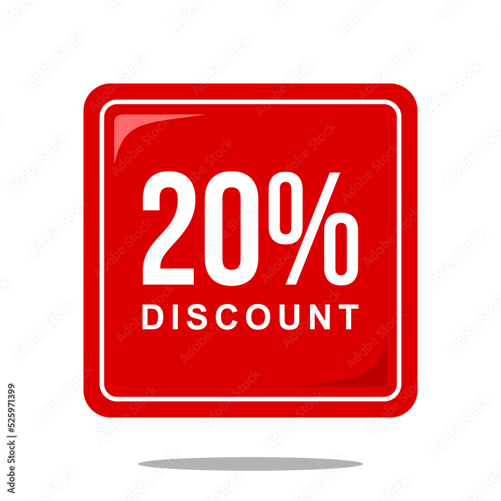 20% discount offer price sign, special offer symbol. Discount tag badge perfect design for shop and sale banners 20% discount offer price sign, special offer symbol. Discount tag badge perfect design for shop and sale banners