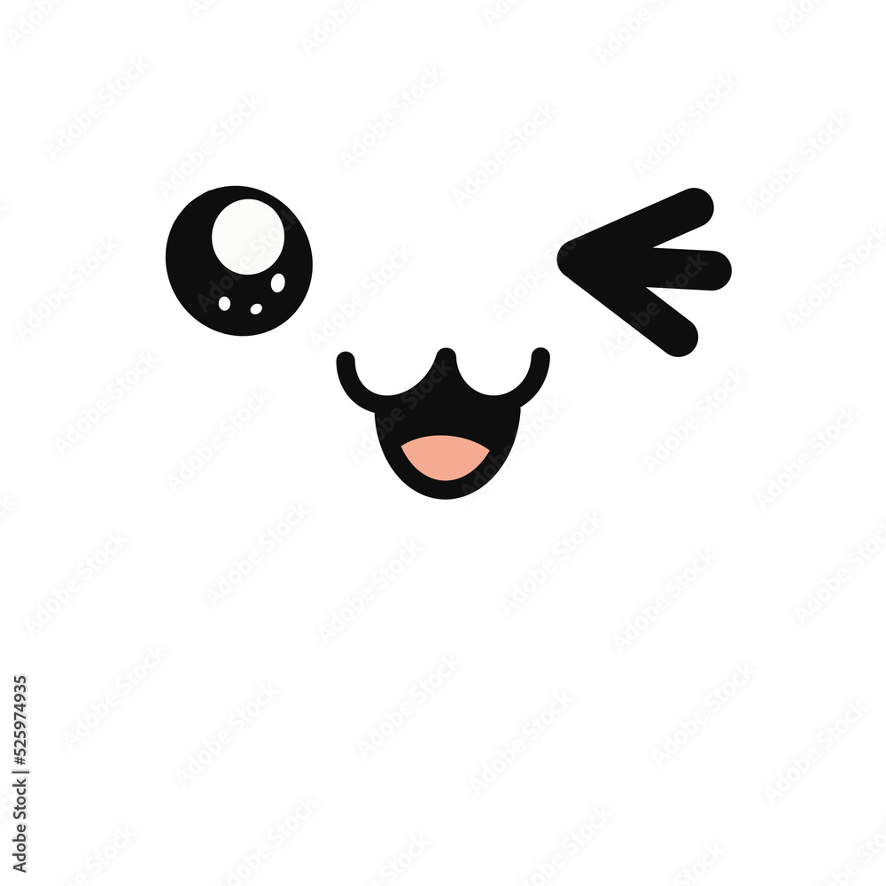 Doodle cute emotion face PNG.