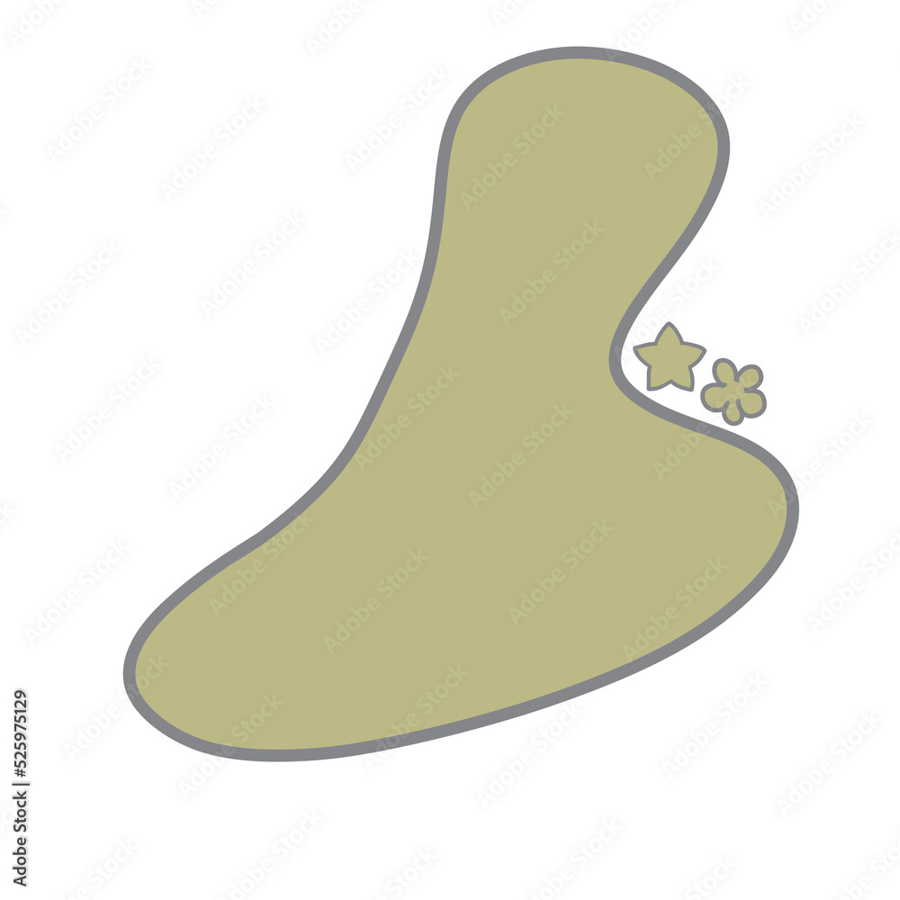 Abstract shape green pastel blob and small element. Abstract shape green pastel blob and small element.