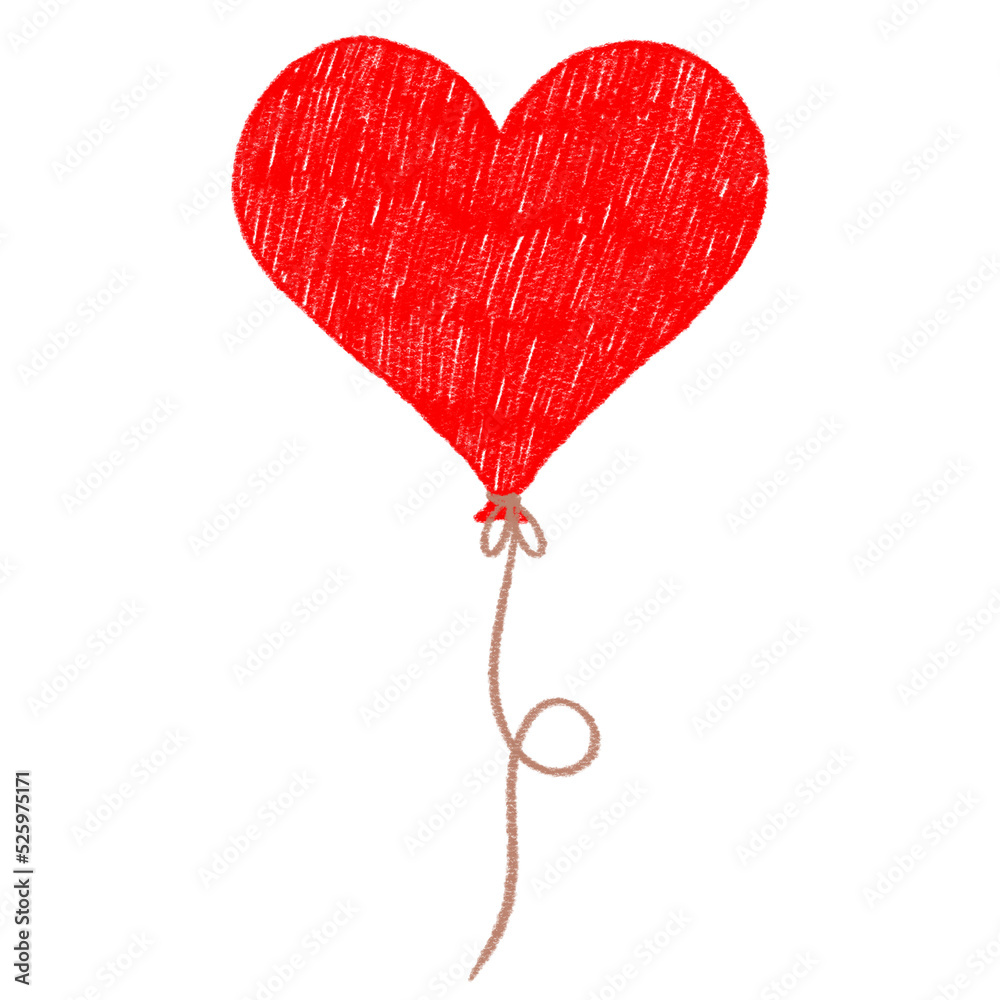Red Balloon. heart shape.