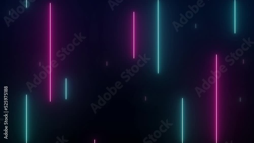 Neon lights effect background. 4K video seamless pattern looping. 