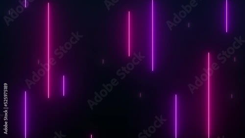 Neon lights effect background. 4K video seamless pattern looping. 