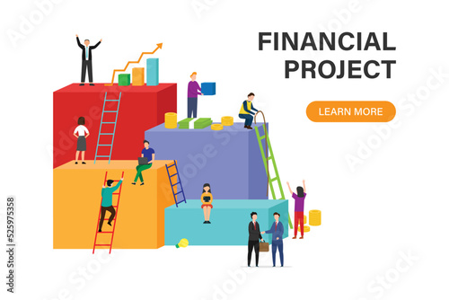 Financial project 2d vector illustration concept for banner, website, illustration, landing page, flyer, etc.