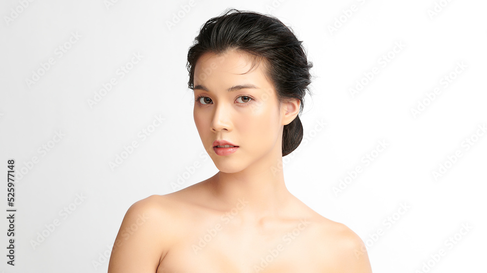 Beautiful young asian woman with clean fresh skin on white background, Face care, Facial treatment, Cosmetology, beauty and spa, Asian women portrait. Beautiful young asian woman with clean fresh skin on white background, Face care, Facial treatment, Cosmetology, beauty and spa, Asian women portrait.