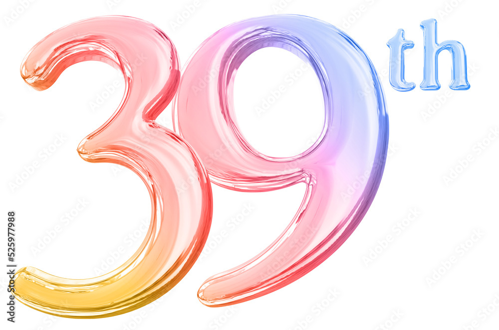 39th years anniversary number gradient