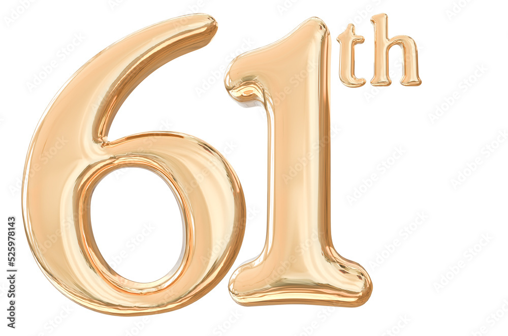 61th years anniversary number gold 61th years anniversary number gold