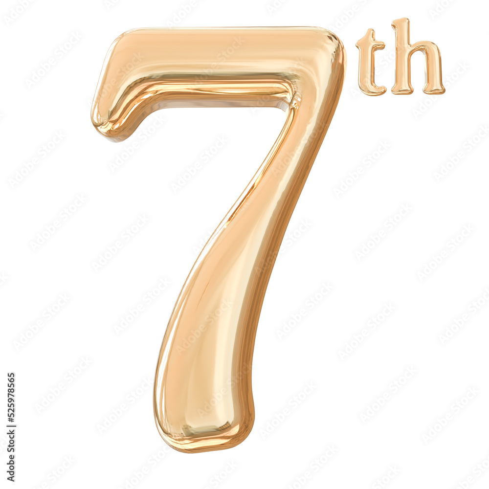 7th years anniversary number gold