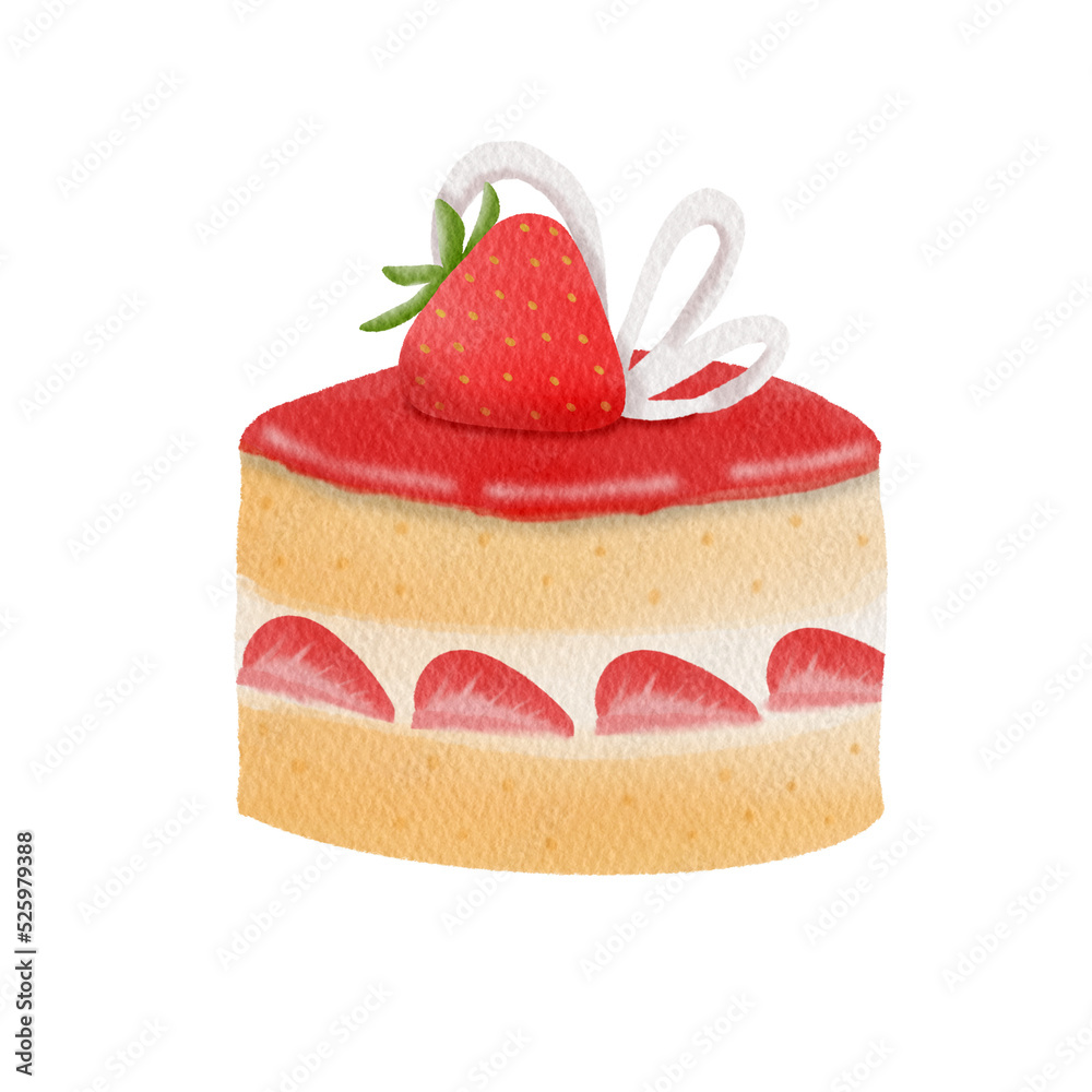 Watercolor cake. Strawberry Cake. Watercolor cake. Strawberry Cake.
