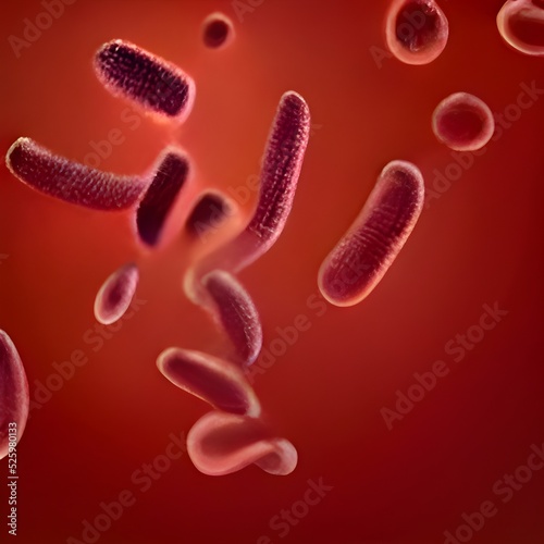 Escherichia Coli (E. Coli.) cells or bacteria under microscope © Cavan