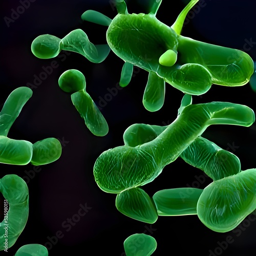 Bacteria Lactobacillus, 3D illustration. lactic acid bacteria. photo