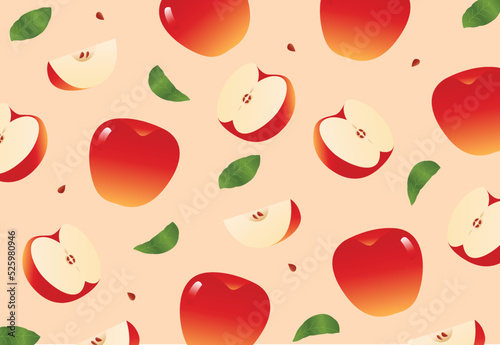 Fruits pattern with apple