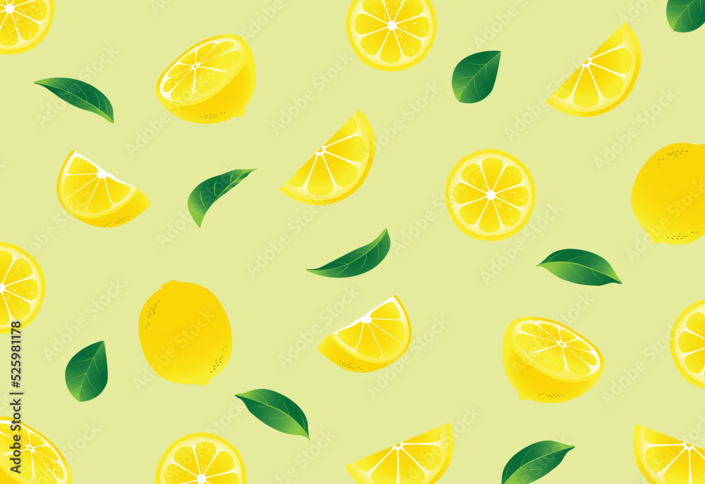 Fruits pattern with lemon Fruits pattern with lemon