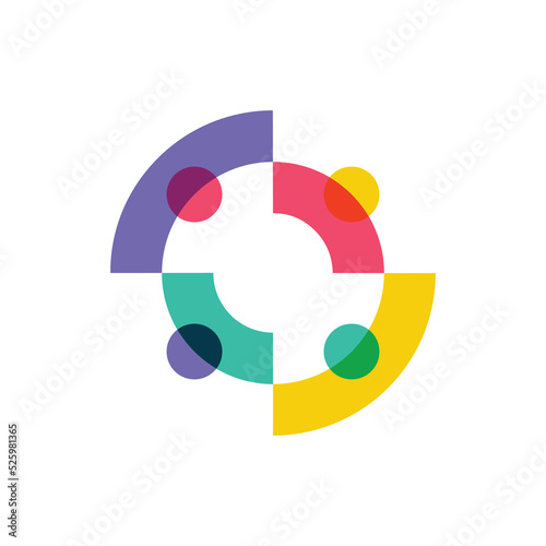 people family diversity colorful logo vector icon illustration