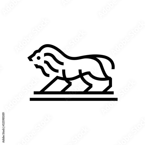 lion logo vector icon line art outline download monoline illustration