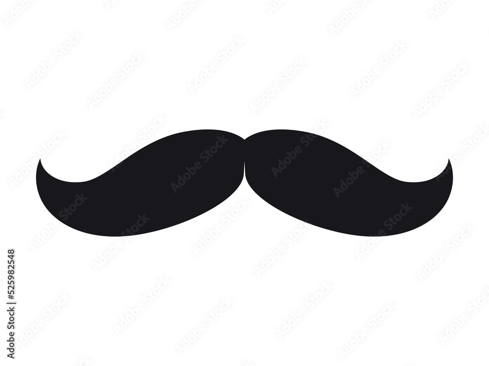 Fototapeta premium Set of Hipster Mustache icon. Barber symbol silhouette isolated on white background. Concept of barbershop, party, man's holiday. Vector illustration for Website page and mobile app design. 