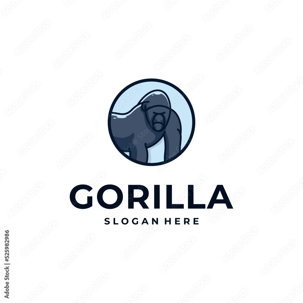 GORILLA LOGO DESIGN WITH CIRCLE SHAPE GORILLA LOGO DESIGN WITH CIRCLE SHAPE
