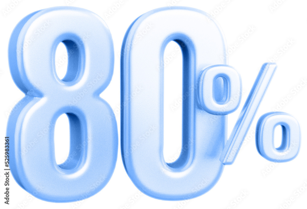 Sale 80 percent off number blue Sale 80 percent off number blue